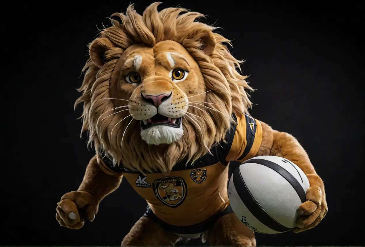 Mascotte du lion d’un club de rugby